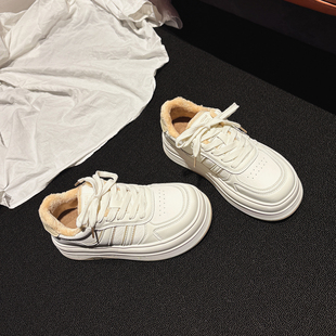 女ins风学生女鞋 5CM增高 加厚小白鞋 女时尚 巨轻厚底加绒休闲板鞋