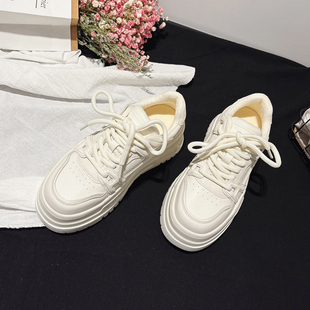 学生女鞋 6CM增高 冬款 女配堆堆袜休闲板鞋 轻便厚底真皮加绒小白鞋