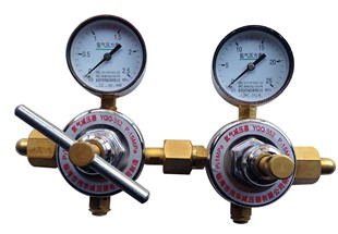 氢气减压器YQQ 11经济型小阀体氢气减压表双级钢瓶表数字接头全铜