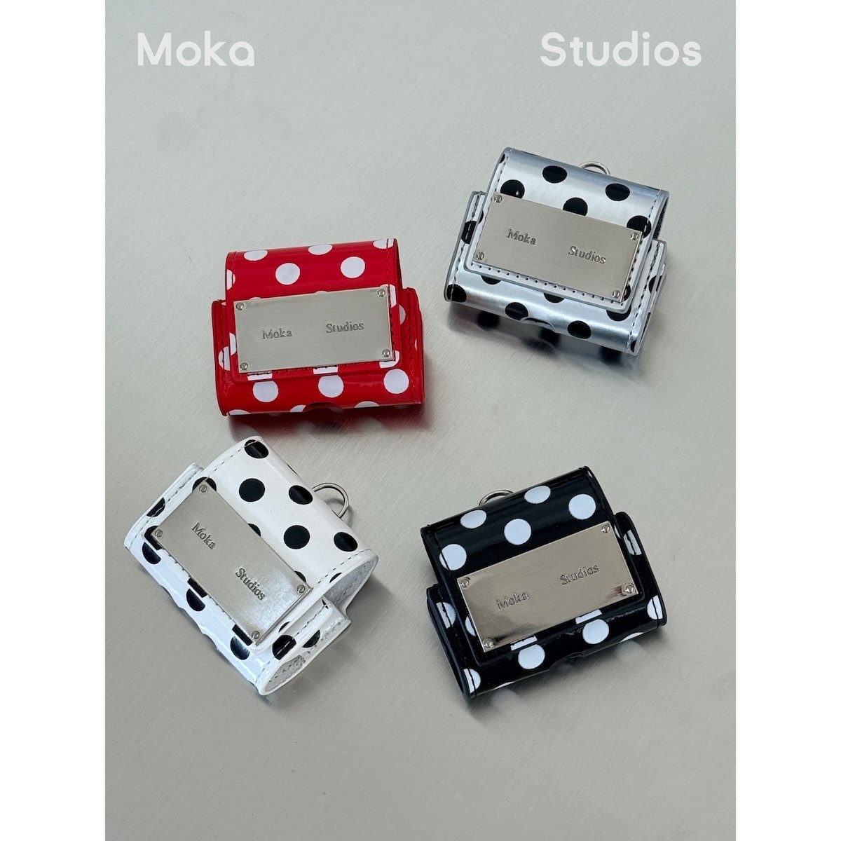 MOKASTUDIOS经典波点手工皮质适用airpodspro3耳机壳airpods4代苹果耳机保护套三代airpodspro2高级感小众