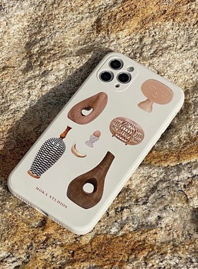 MOKASTUDIOS原创设计新中式小众复古花瓶适用于苹果iphone16promax手机壳硅胶全包软壳15pro保护套14防摔13