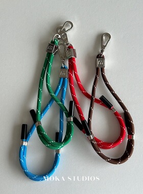 新款彩色miu系手机壳可斜挎挂绳手腕挂饰防丢钥匙扣手绳链条通用