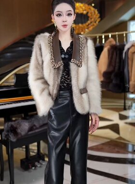 韩式千金风毛毛外套女中长款