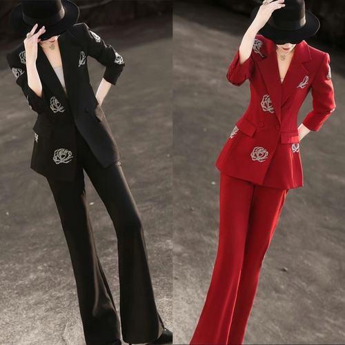 女总裁西装高端西服套装女神气质亮闪闪外套轻奢重工职业帅气套装