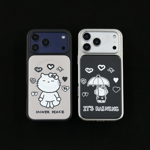 14黑框苹果手机15 16promax防摔11 17max 16pro保护壳13 佛系磁吸银框全包iPhone17 12pro15