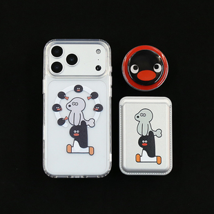 冰山企鹅苹果iPhone17promax手机壳16pro磁吸支架亚克力15pro 13卡包壳 iphone14promax防摔保护壳17promax12