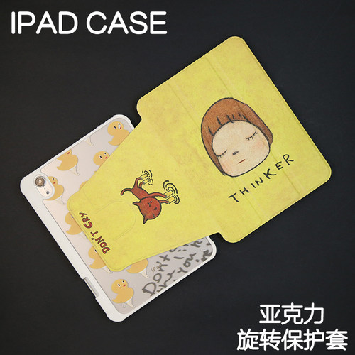 冥想NANA旋转亚克力ipad7/8/9保护套2026硬壳air5/6苹果24pro11/10.9壳iPad10.2防摔笔槽mini4/5/6/7保护壳