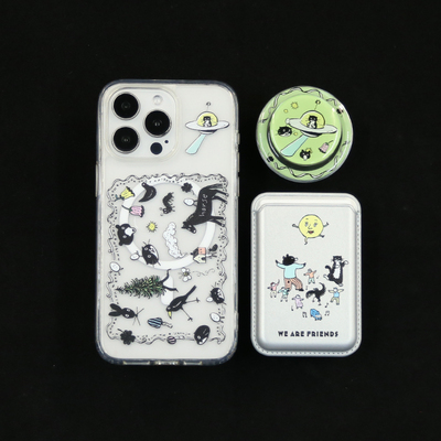 庄园猫猫苹果iPhone17/16手机壳iPhone14/13透明壳磁吸亚克力15pro/iphone14promax防摔保护壳12pro13卡包壳