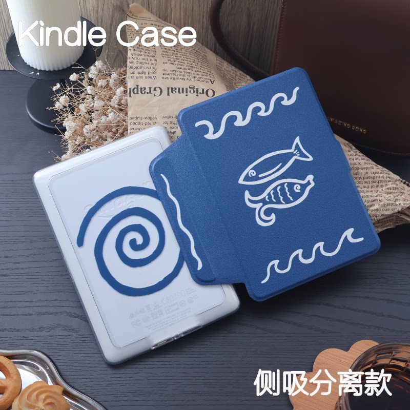 双鱼KindlePaperwhite6/5/4/3侧贴分离保护套kindle2024青春版磁吸拆分658/958软包边kpw1/2/3休眠电子书外壳图片