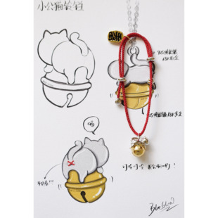 BLUE 手绳 GLOW本色设计师原创设计好运猫招财猫925纯银红绳2.0版