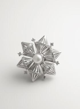 设计师可以转动雪花小众原创珍珠