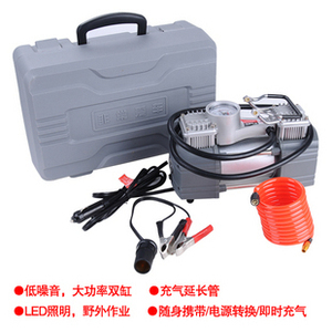 非常爱车 车载双缸充气泵 送工具箱电瓶夹 9010