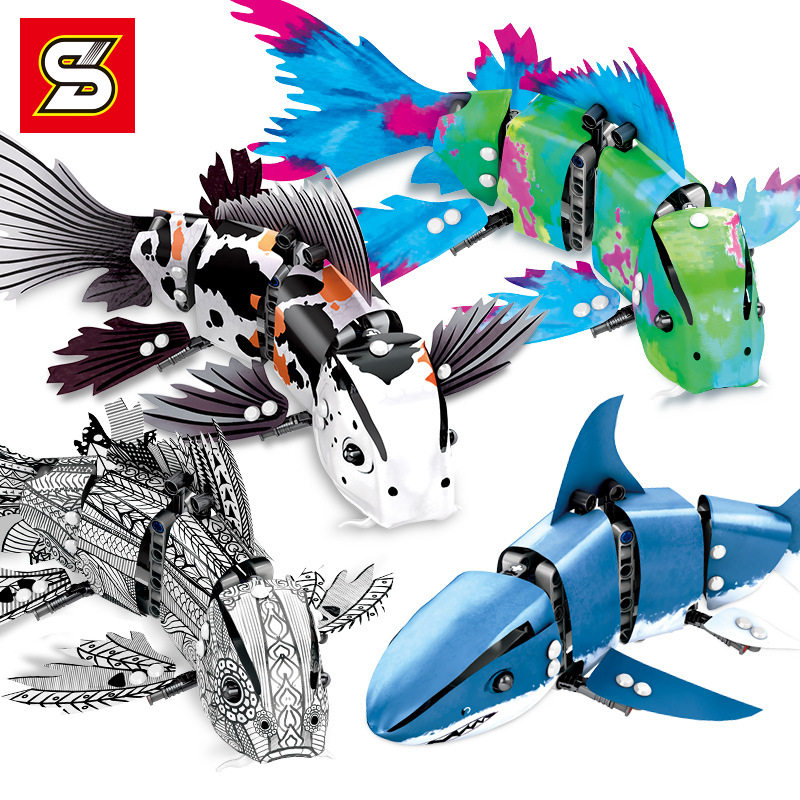 S cards SY7006 Maneuvering Bionic Crucian carp Deep sea Giant shark originality series Assemble boy children Building blocks toyin the Toy/Childs/Puzzle/Building block/Model , Beads/Jigsaw/Pair/Disassembly/Beat Toy , Construction of/Fight inserted blocks  category - from Buy2taobao.com to provide professional Taobao agent buy service
