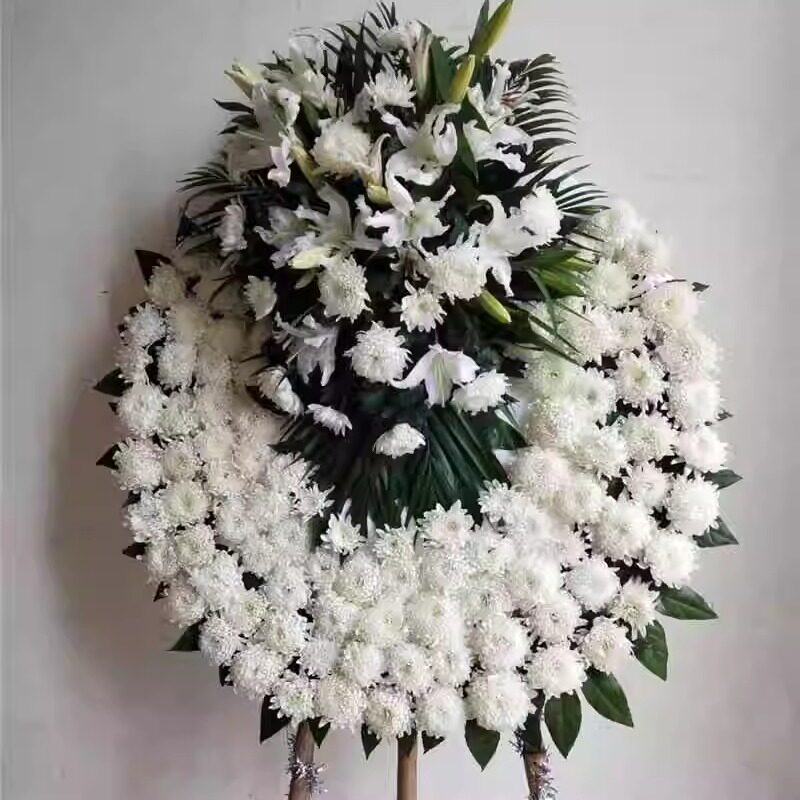 白事花圈菊花鲜花篮灵堂祭奠祭祀送上海殡葬用花