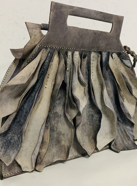 个性定制包 灰色环保概念包 艺术立体包 植鞣皮手提包 原创设计师