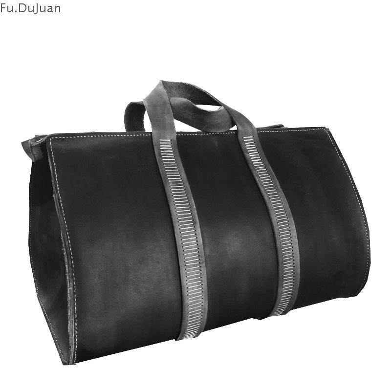 Fu.DuJuan 原创设计师 手提行李袋 超大容量手工 牛皮包包