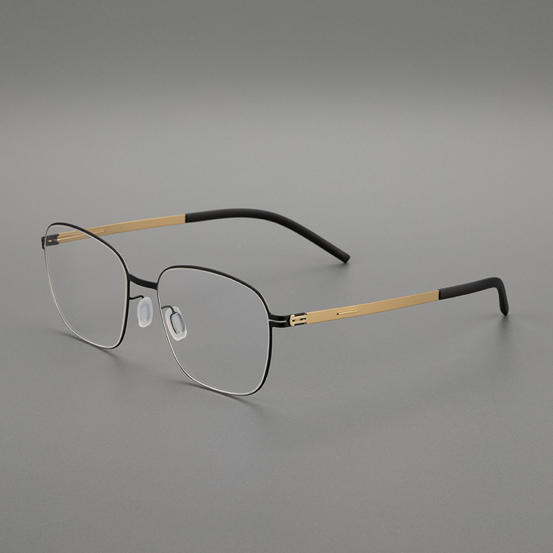 超轻简约方形眼镜框男大脸商务全框无螺丝钢片弹力镜腿近视眼镜架