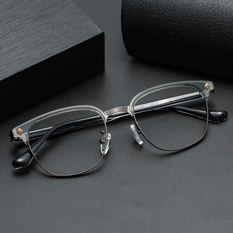 复古眉毛眼镜框保罗乔治60604金属全框玳瑁可配防蓝光眼镜