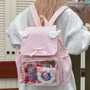 日系可爱卡通双肩包女2025新款时尚百搭痛包外出亲子零食小背包