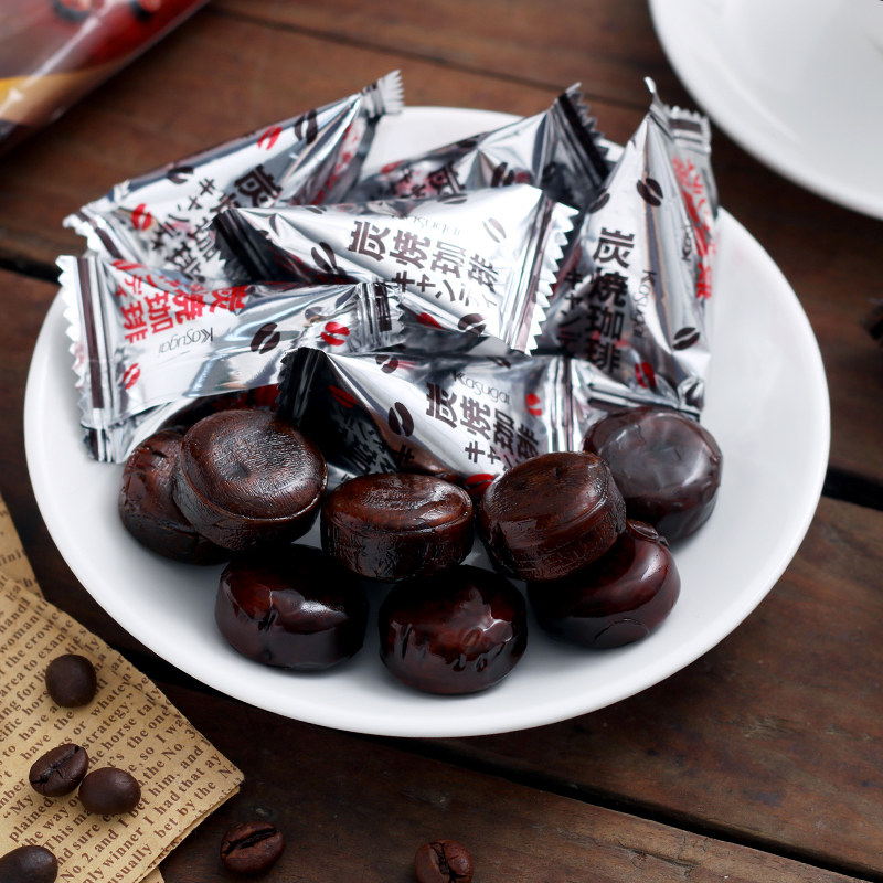 日本进口零食kasugai春日井炭烧咖啡味糖果独立包装硬质糖果96g