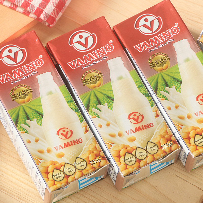 6ºÐ×°Ì©¹ú½ø¿ÚʳƷ VaminoÍÛÃ×ŵ¶¹ÄÌÒûÁÏÔç²ÍÄÌάËûÄÌÖ½ºÐ250ml