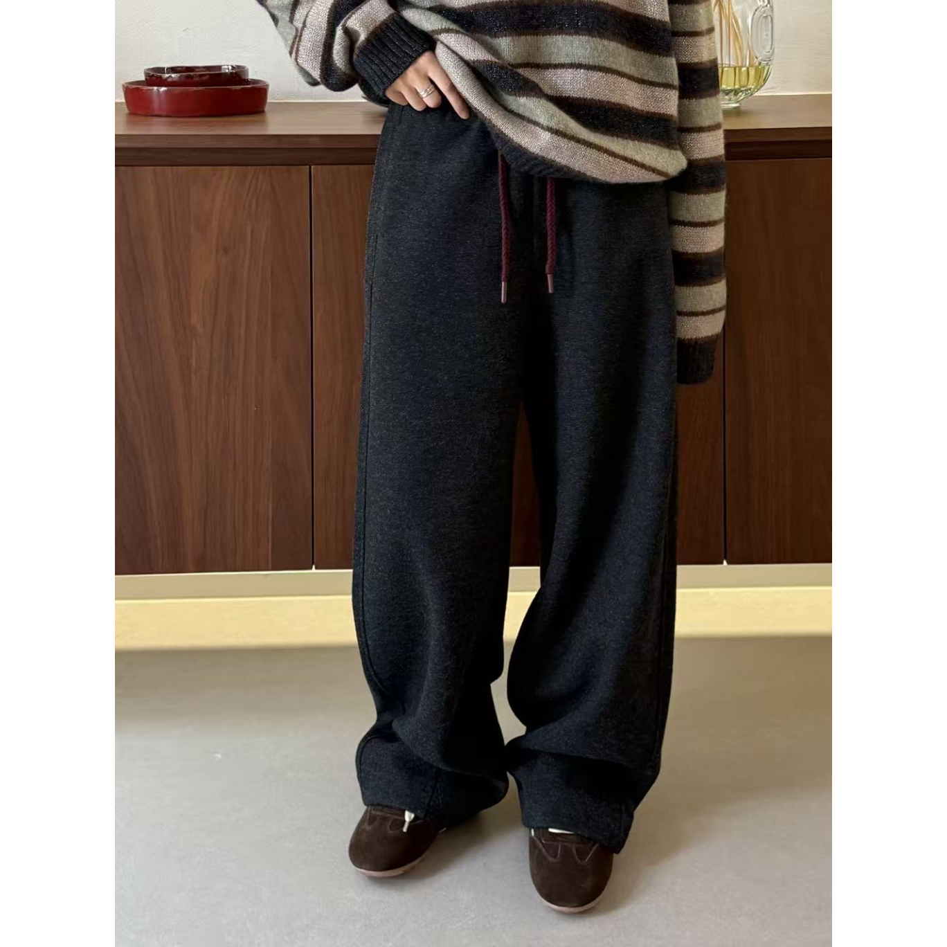 356631/宝石利ya 绵羊毛松紧腰休闲阔腿裤-093-11.30