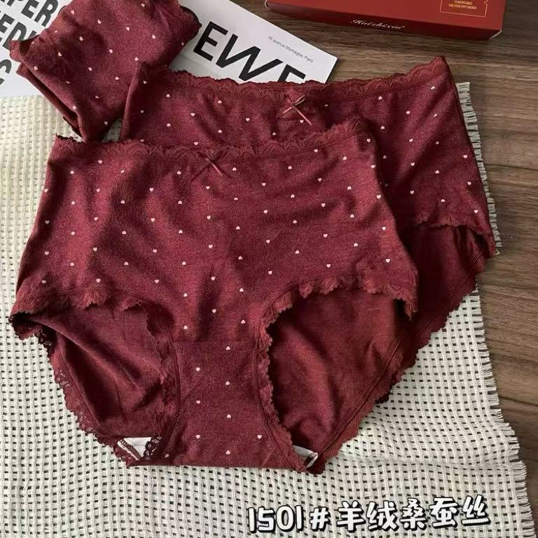 1501/羊绒桑蚕丝红色波点内裤-ap-11.30