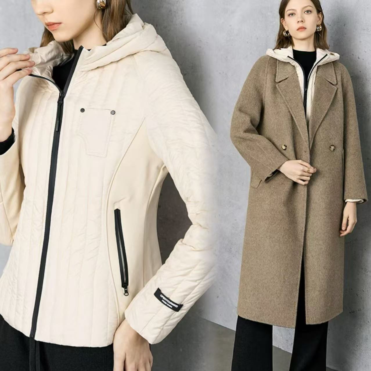 8813/连帽轻薄排骨羽绒服外套-is【少量清仓11.29】