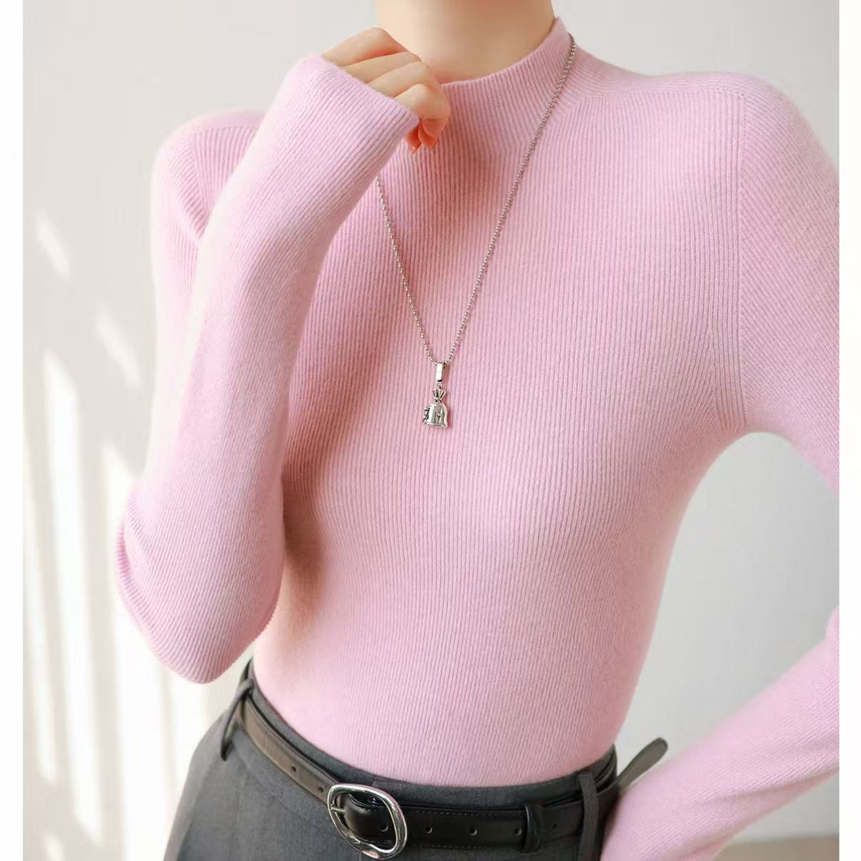 一线成衣细坑条修身针织衫-py-11.16