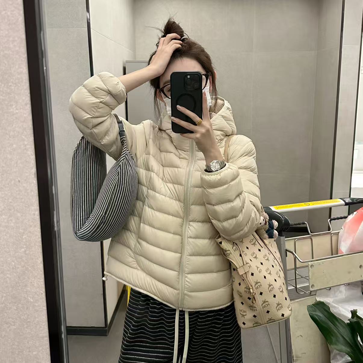 2003超轻短款内胆修身连帽排骨羽绒服-027-10.5