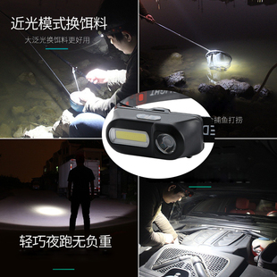 轻便头灯cob泛光led充电式强光超亮手术工作汽修夜钓灯头戴式电筒