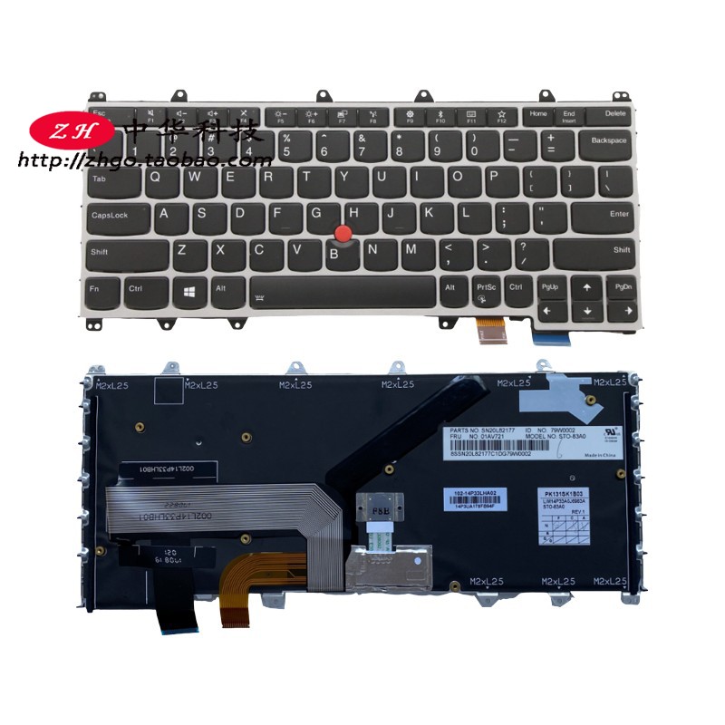 适用联想X380 Yoga 370 S1 3rd 4th键盘01HW655 01EN457 01HX100