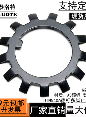 德标DIN5406多脚圆螺母用止退垫圈止动垫片多齿止退挡圈锁紧垫圈