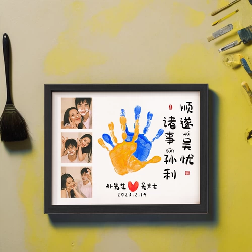 Пигментированный отпечаток рук для влюбленных, памятная чернильная подушечка, фотография, фоторамка на день Святого Валентина, DIY, подарок на день рождения