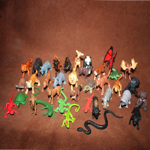 36件打包 野生动物 狮子老虎大象蛇猩猩 模型玩具 safari正品