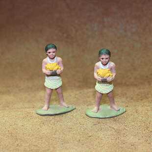 迷你场景模型摆件 safari 土著人 印第安人 小女孩 仿真人偶模型