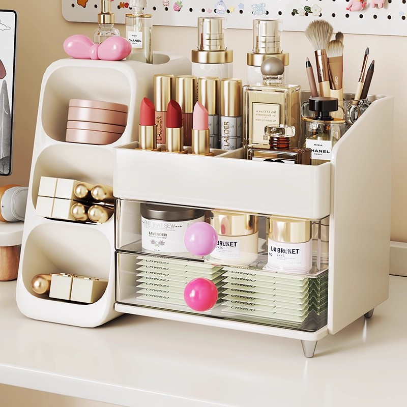 化妆品收纳盒宿舍桌面感抽屉化妆盒梳妆台护肤品置物架整理柜