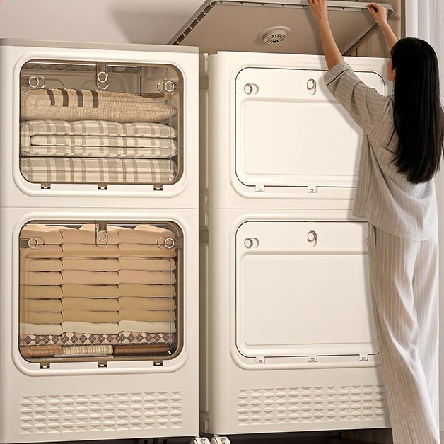 衣服收纳箱家用大容量超大翻盖整理箱带轮换季衣物衣柜被子