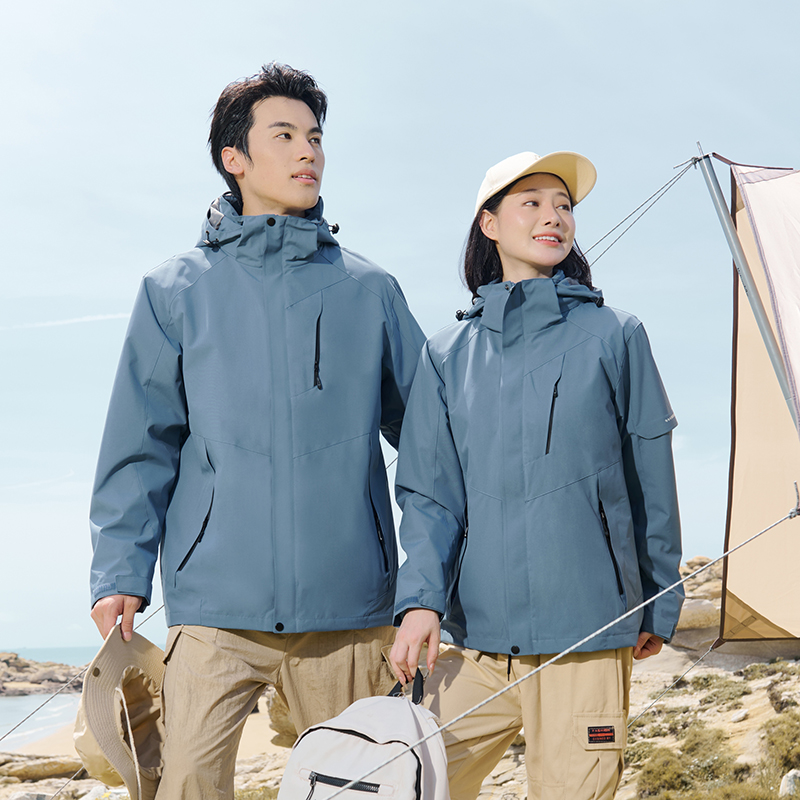 山系潮牌冲锋衣男女款两件套三合一可拆卸秋冬外套登山服定制印字