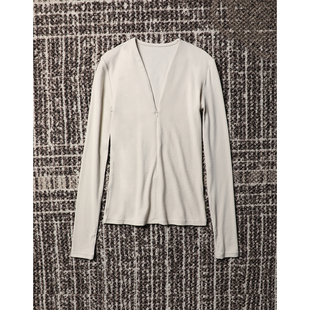 棉 TANG 舒适自在半高领拉链 早秋 粘纤混纺弹力打底T恤 TOWN