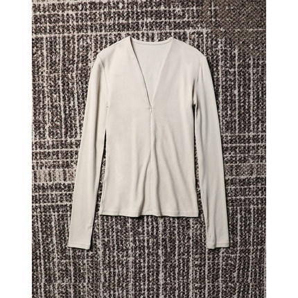 TANG TOWN 早秋 舒适自在半高领拉链 棉/粘纤混纺弹力打底T恤