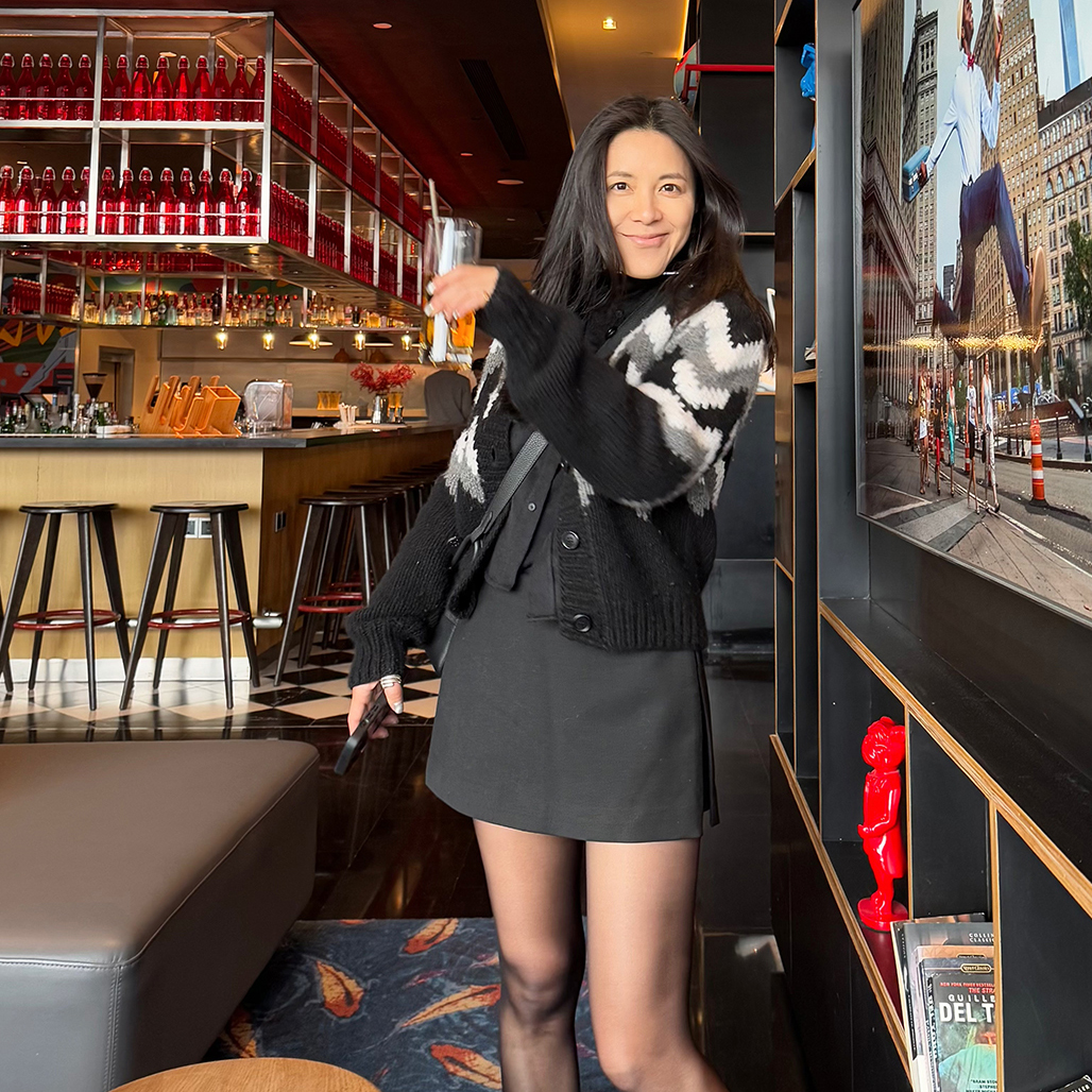 TANG TOWN自制手工复古氛围北欧风提花山羊绒针织开衫/厚毛衣外套