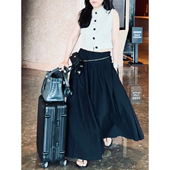 TOWN 自制 新增羊毛版 TANG 16姆米丝棉抽绳宽腰大摆半裙 伞裙