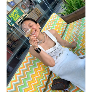 TANG TOWN 自制 尽释仙美女神气质~重工镂空刺绣 度假全棉短背心