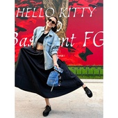 TOWN 自制 極简松弛 TANG 高支80支长绒棉 立裁空气感大A摆长半裙