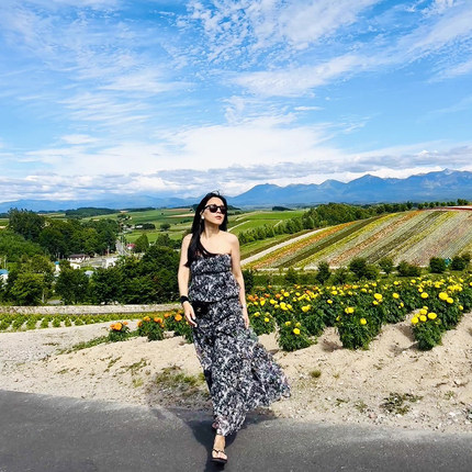 TANG TOWN 自制 桑蚕丝 轻盈飘逸水墨印花真丝乔其抹胸连衣裙