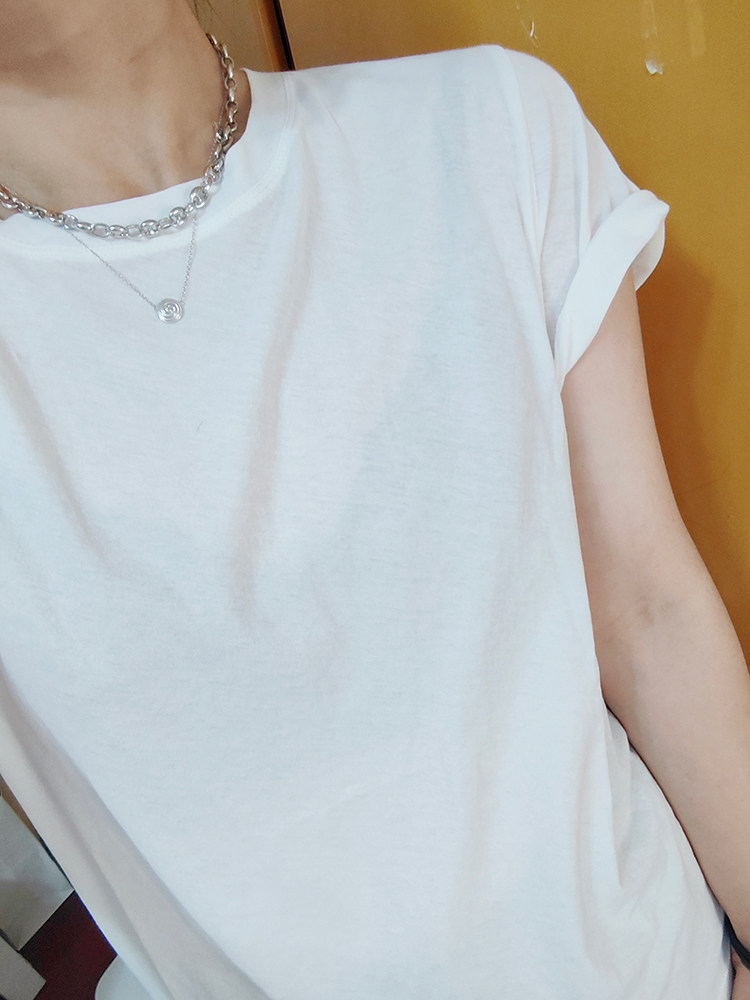 TANG TOWN基础款圆领短袖面膜T恤女新款时髦简约TTZMD0006