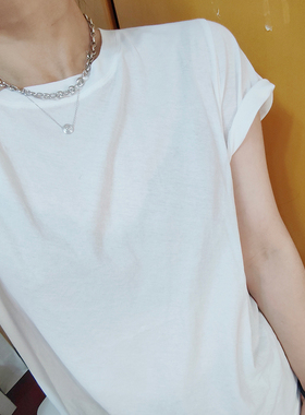TANG TOWN基础款圆领短袖面膜T恤女新款时髦简约TTZMD0006