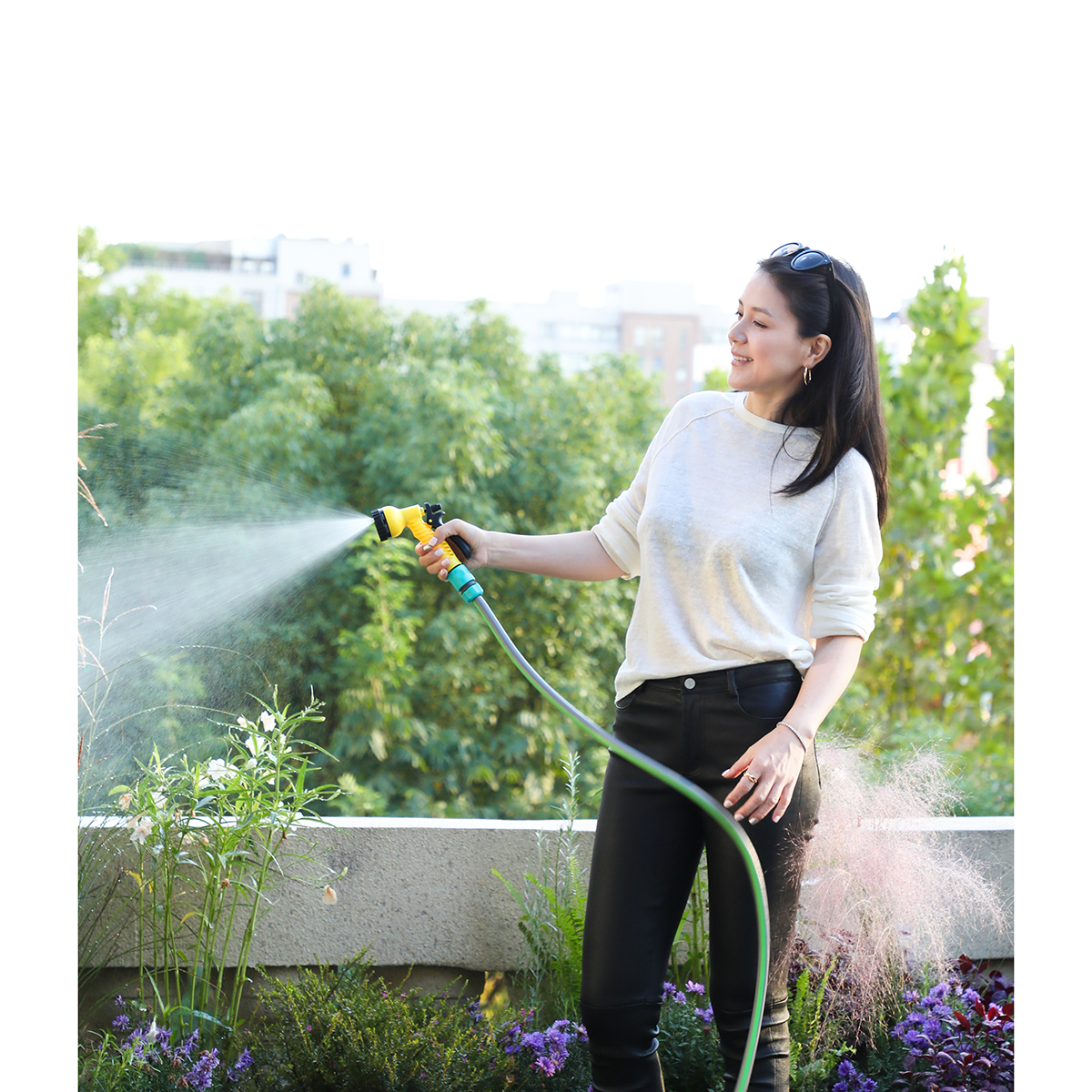 TANG TOWN 自制 轻盈呼吸感亚麻针织 松弛廓形纸片人空气长袖T恤