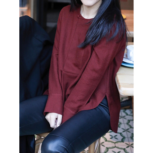 感圆领羊毛衬衫 叠穿 单穿 TANG 衬衫 自制高定时装 通勤 上衣 TOWN